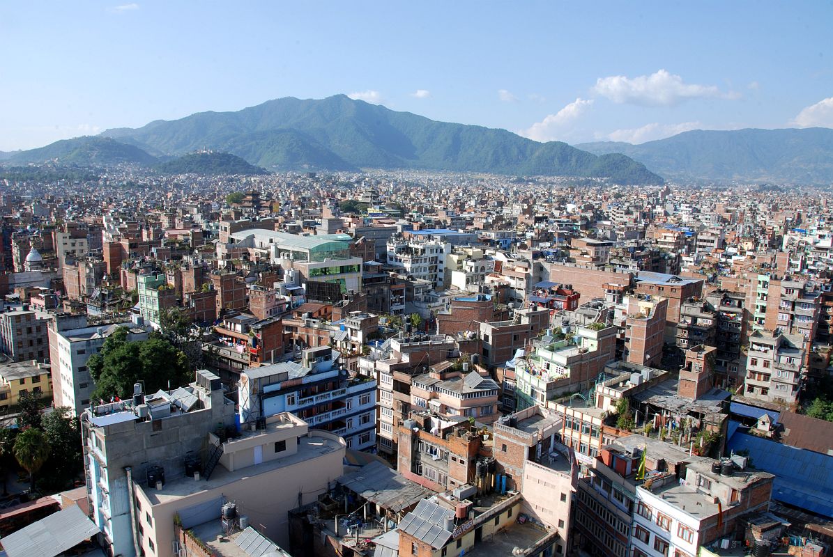 Kathmandu 05 04-2 Kathmandu, Durbar Square, and Swayambhunath View from Bhimsen Tower The best place to get a view of Kathmandu is from the top of the Bhimsen Tower just south east of Durbar Square. The view includes Durbar Square and the hill of Swayambhunath.